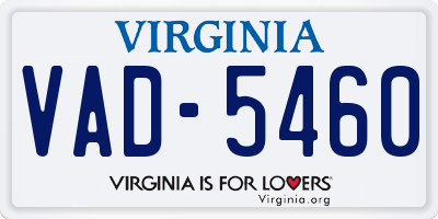 VA license plate VAD5460