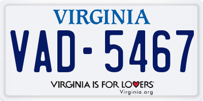 VA license plate VAD5467