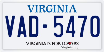 VA license plate VAD5470