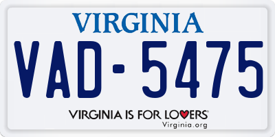 VA license plate VAD5475