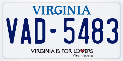 VA license plate VAD5483