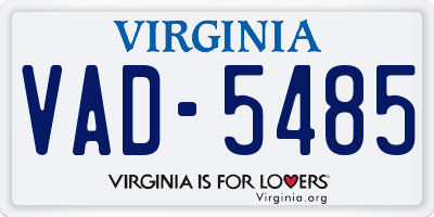 VA license plate VAD5485