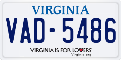VA license plate VAD5486