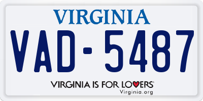 VA license plate VAD5487