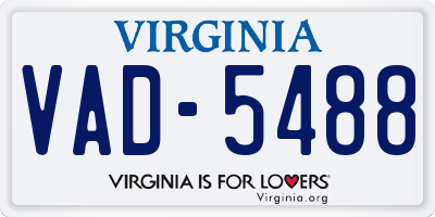 VA license plate VAD5488