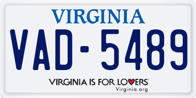 VA license plate VAD5489