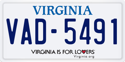 VA license plate VAD5491