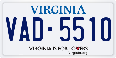VA license plate VAD5510
