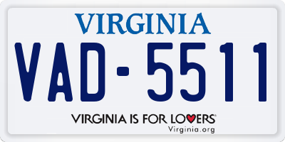 VA license plate VAD5511