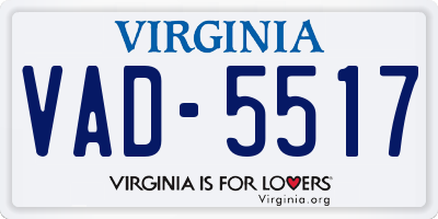 VA license plate VAD5517