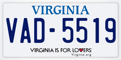 VA license plate VAD5519