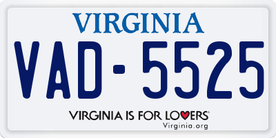 VA license plate VAD5525