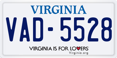 VA license plate VAD5528