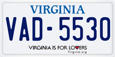 VA license plate VAD5530