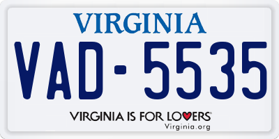 VA license plate VAD5535