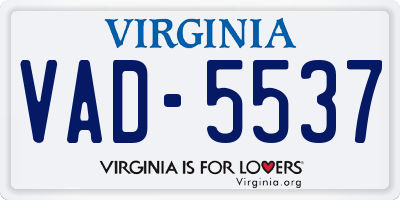 VA license plate VAD5537