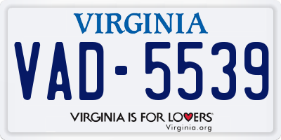 VA license plate VAD5539