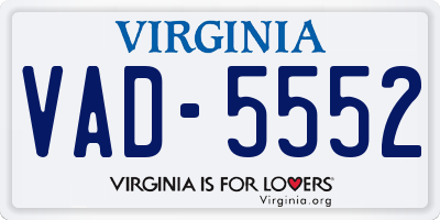 VA license plate VAD5552