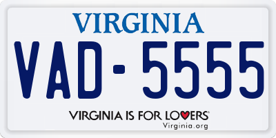 VA license plate VAD5555