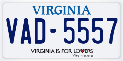 VA license plate VAD5557