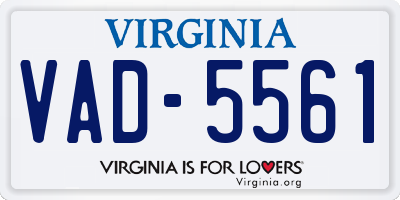 VA license plate VAD5561