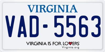 VA license plate VAD5563