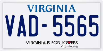 VA license plate VAD5565