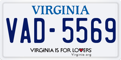 VA license plate VAD5569