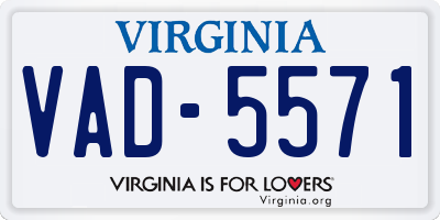 VA license plate VAD5571