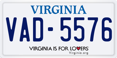 VA license plate VAD5576
