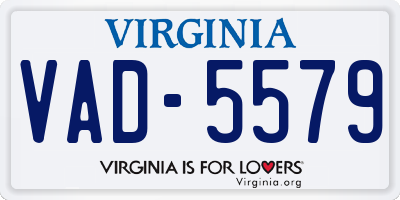 VA license plate VAD5579