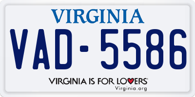 VA license plate VAD5586