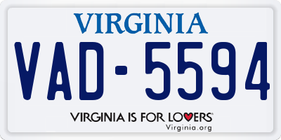 VA license plate VAD5594