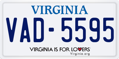 VA license plate VAD5595