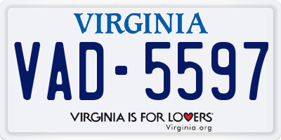 VA license plate VAD5597
