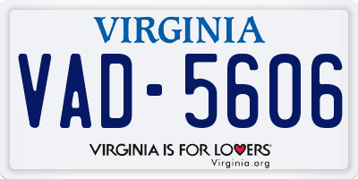 VA license plate VAD5606