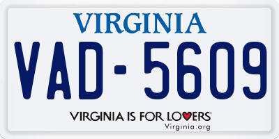 VA license plate VAD5609