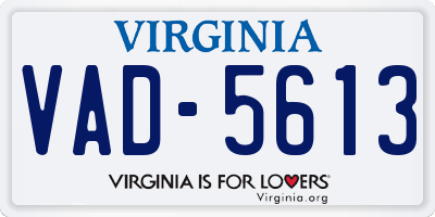 VA license plate VAD5613