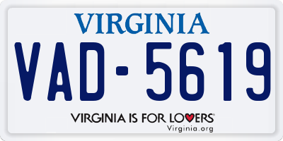 VA license plate VAD5619