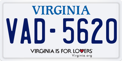 VA license plate VAD5620