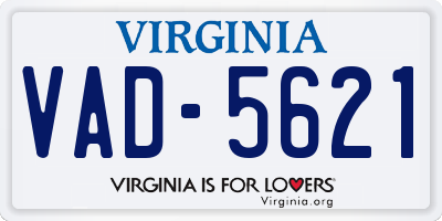 VA license plate VAD5621
