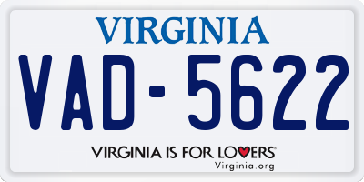 VA license plate VAD5622
