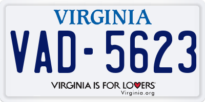 VA license plate VAD5623