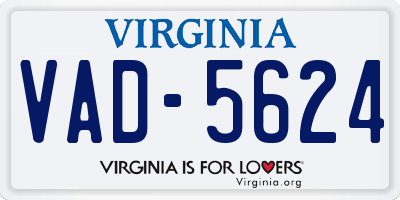 VA license plate VAD5624