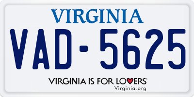 VA license plate VAD5625