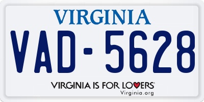 VA license plate VAD5628