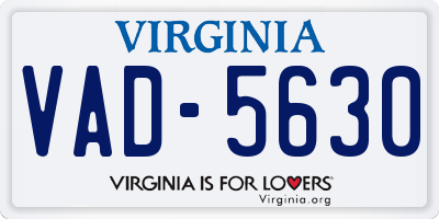 VA license plate VAD5630