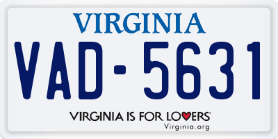 VA license plate VAD5631