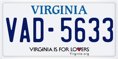 VA license plate VAD5633