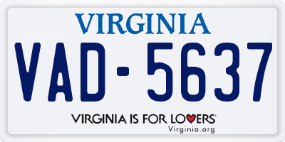 VA license plate VAD5637